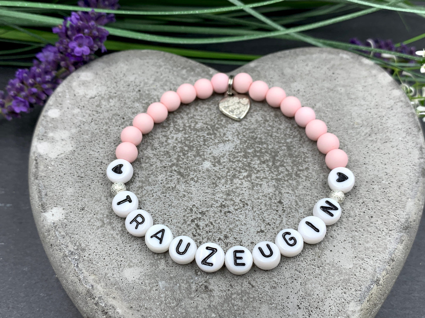 Armband Trauzeugin Zartrosa - Acryl Perlen 6 mm - Willst du meine Trauzeugin sein? - Geschenk Team Braut und JGA - Farbe wählbar
