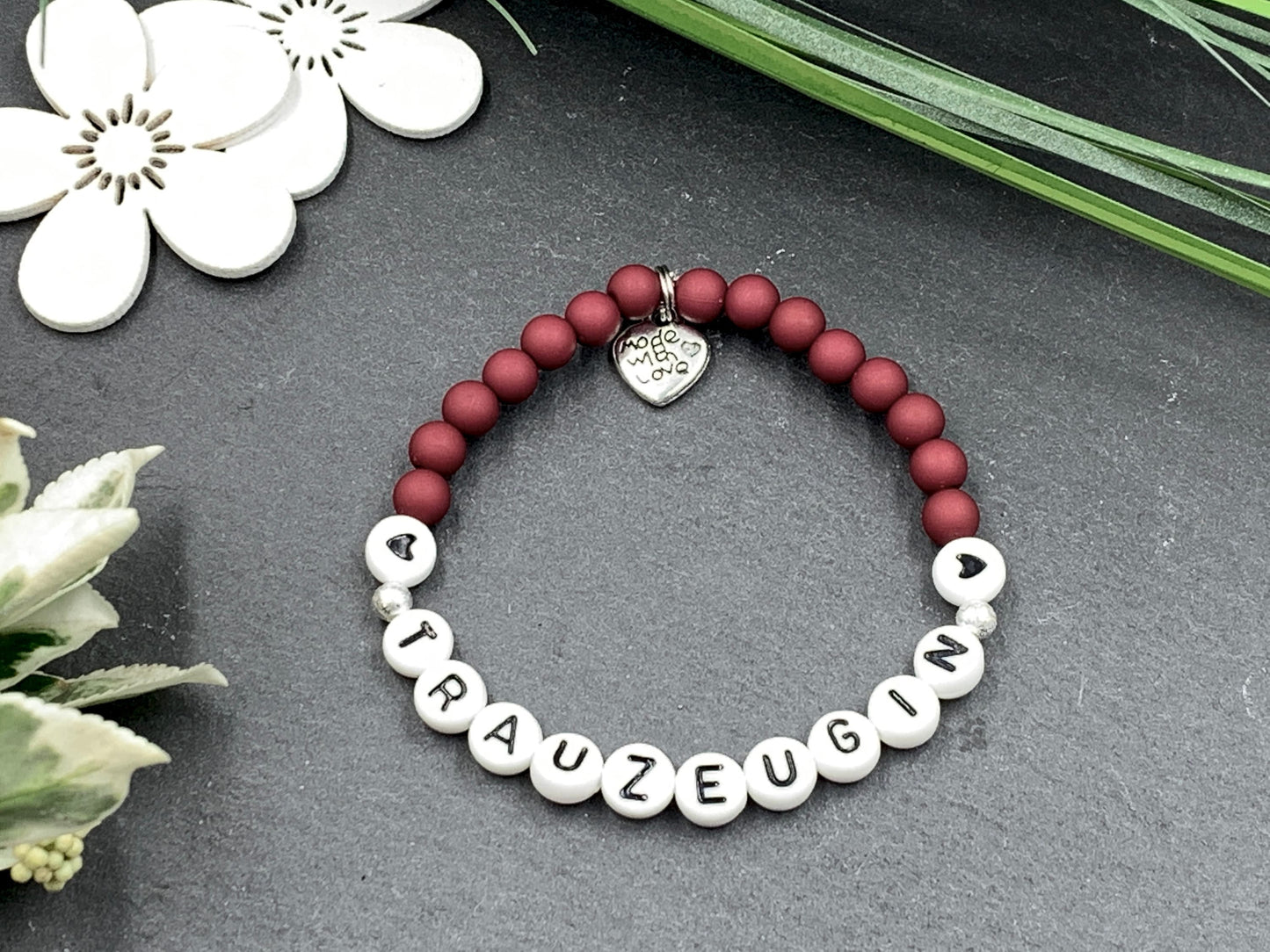 Armband Trauzeugin Zartrosa - Acryl Perlen 6 mm - Willst du meine Trauzeugin sein? - Geschenk Team Braut und JGA - Farbe wählbar