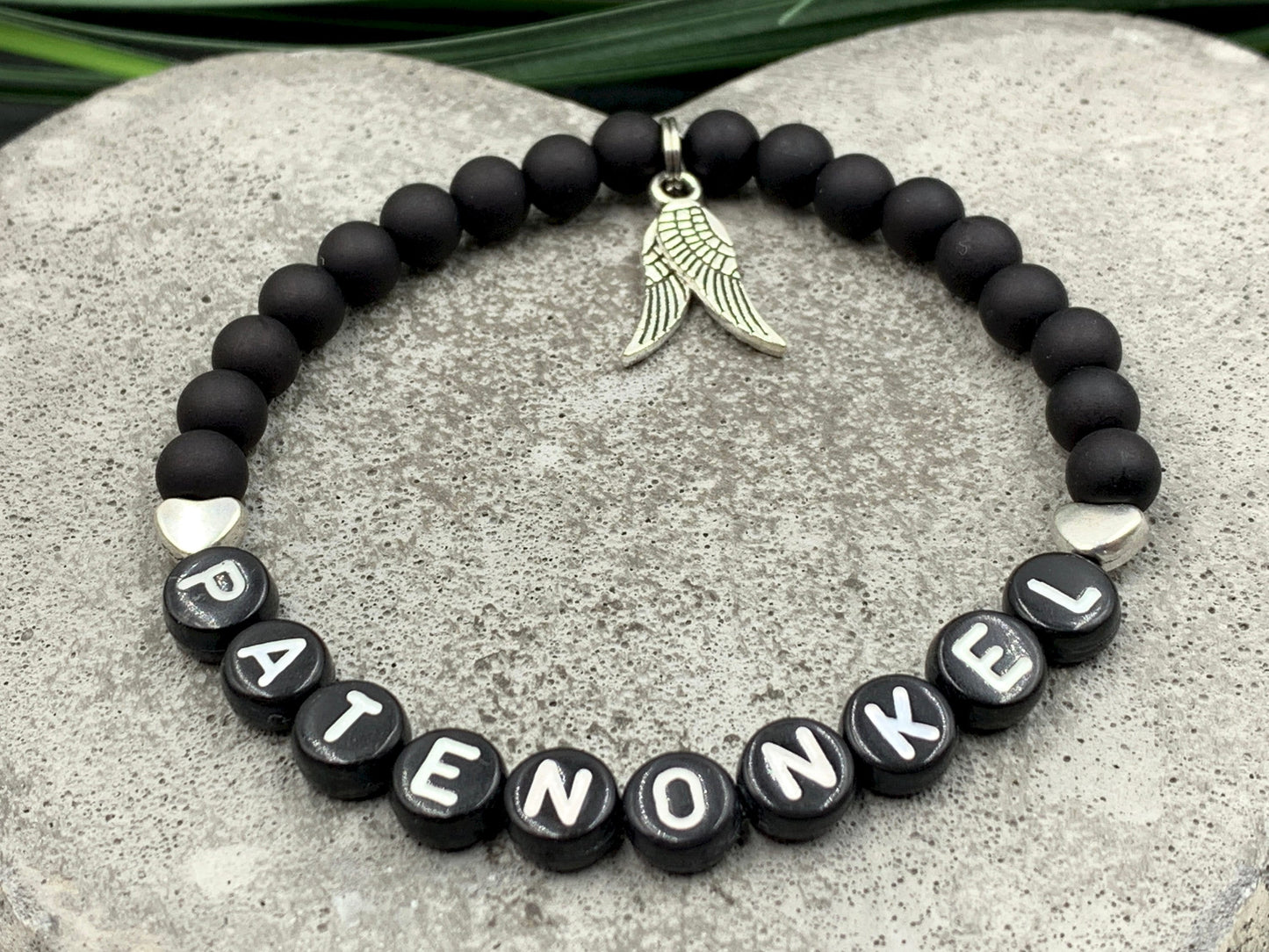 Armband Patenonkel Schwarz - Geschenk Taufpate Frage Patenschaft Erinnerungsarmband Taufe - Willst du mein Patenonkel sein - viele Farben