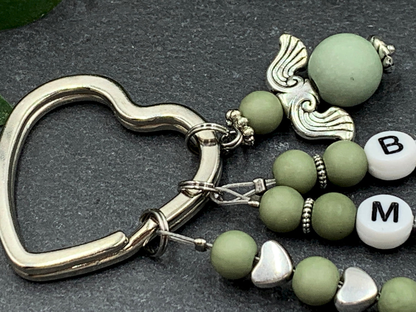 Schlüsselanhänger Beste Mama Acryl Oliv - Geschenk Mutter Großmutter Geburt Liebe - personalisierbar viele Farben - Edelsteine möglich
