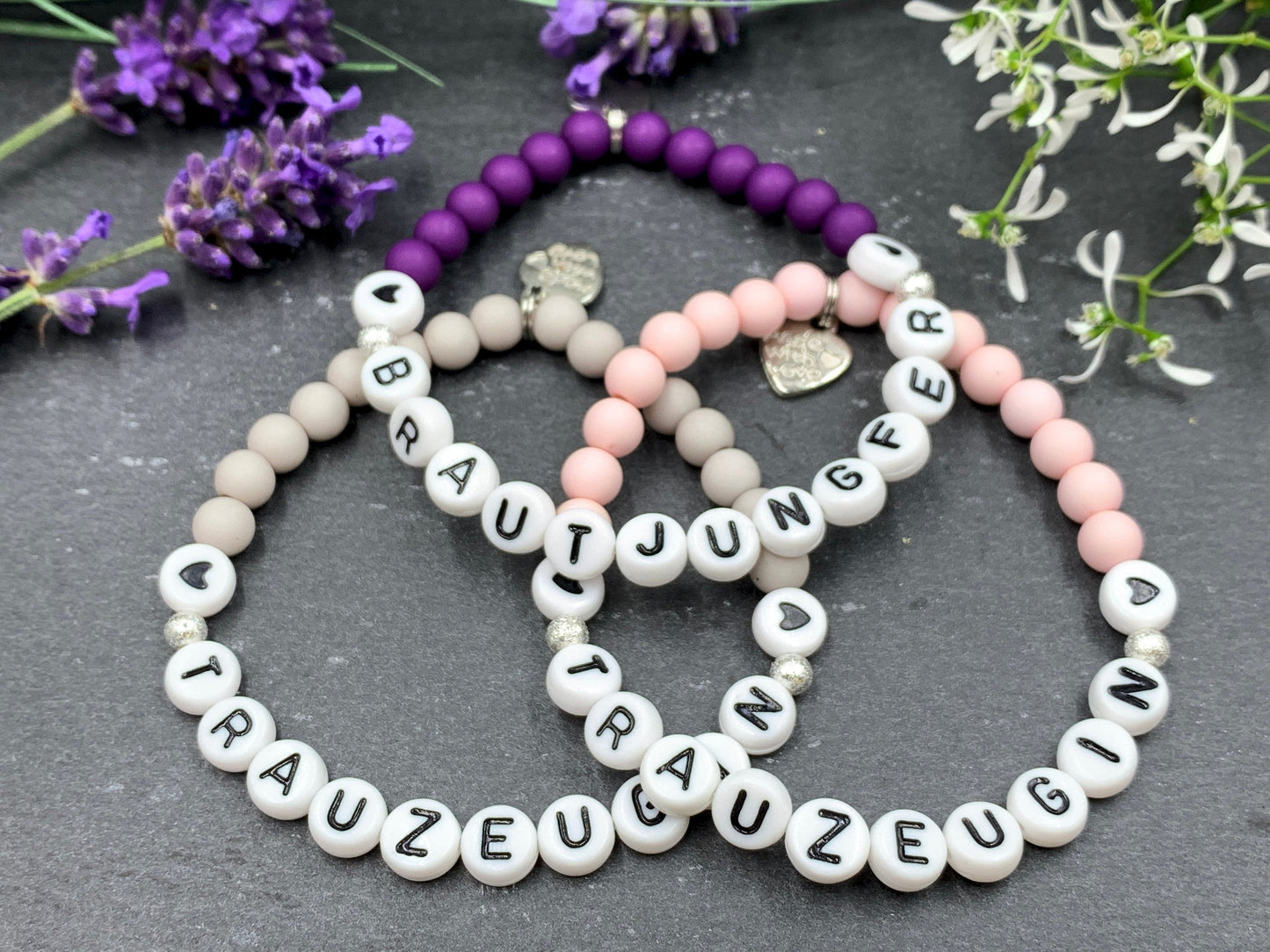 Armband Trauzeugin Zartrosa - Acryl Perlen 6 mm - Willst du meine Trauzeugin sein? - Geschenk Team Braut und JGA - Farbe wählbar