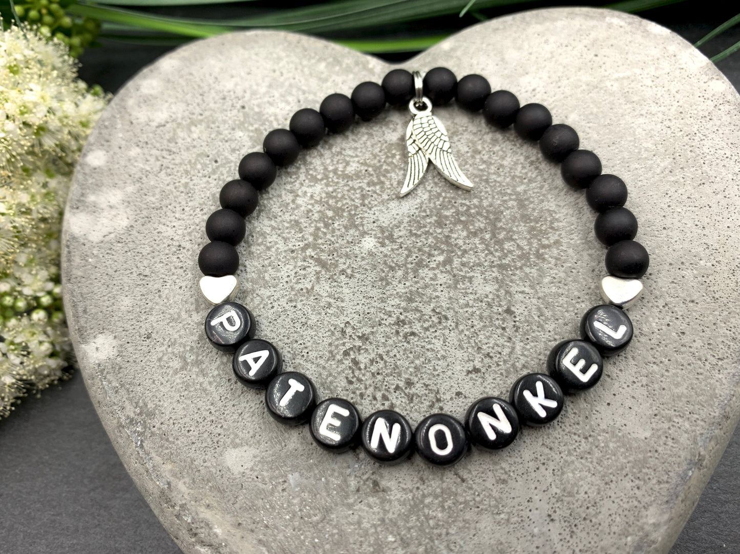 Armband Patenonkel Schwarz - Geschenk Taufpate Frage Patenschaft Erinnerungsarmband Taufe - Willst du mein Patenonkel sein - viele Farben