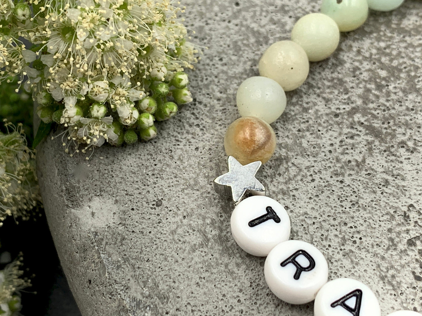 Armband Amazonit Trauzeugin Sterne echt Platiniert - Geschenk Brautjungfer Team Braut JGA heiraten - viele Edelsteine personalisierbar