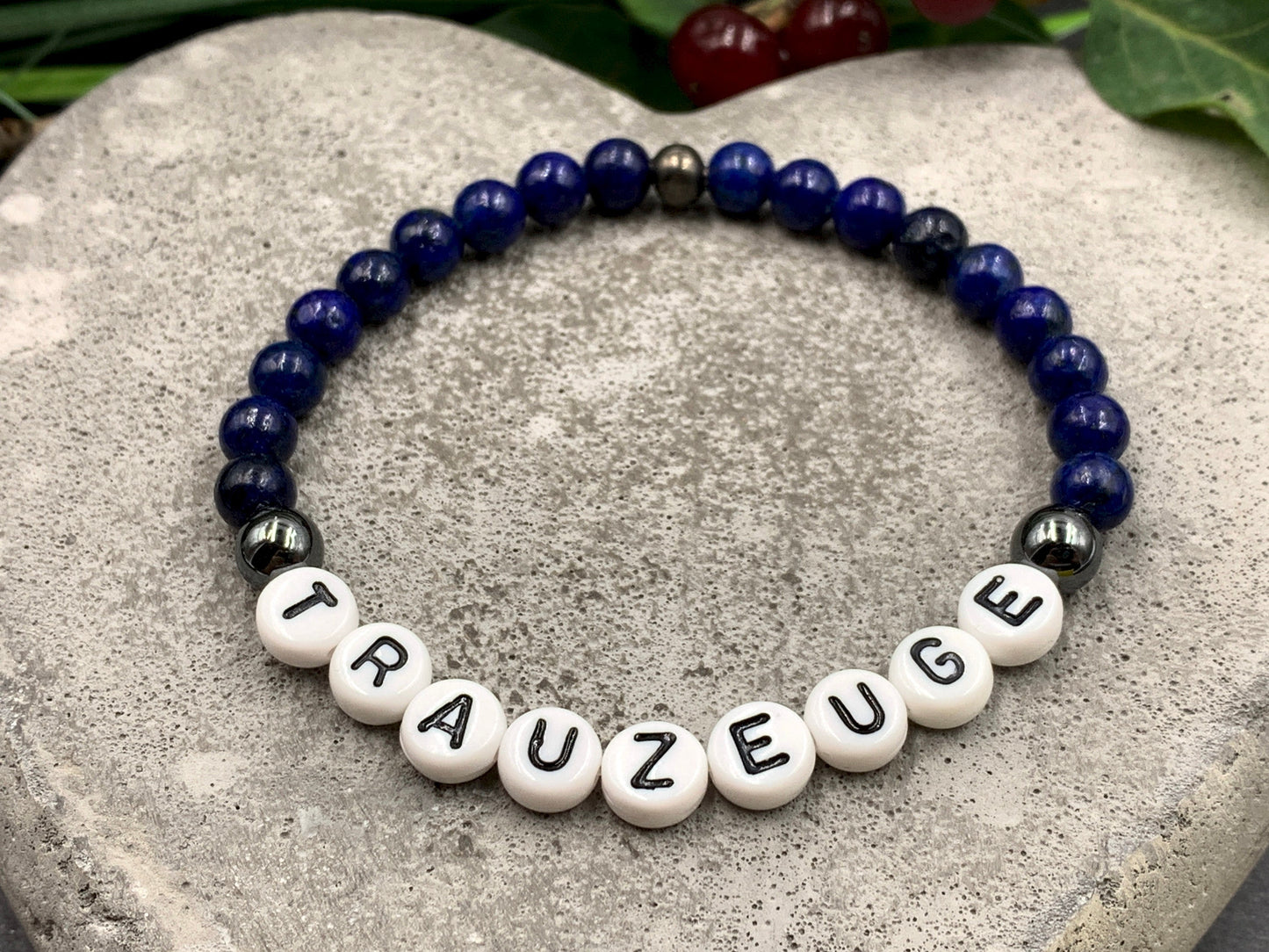 Armband Trauzeuge Lapislazuli Hämatit echte Natursteine - Geschenk Trauzeugin Brautjungfer Team Braut JGA Hochzeit - viele Edelsteine