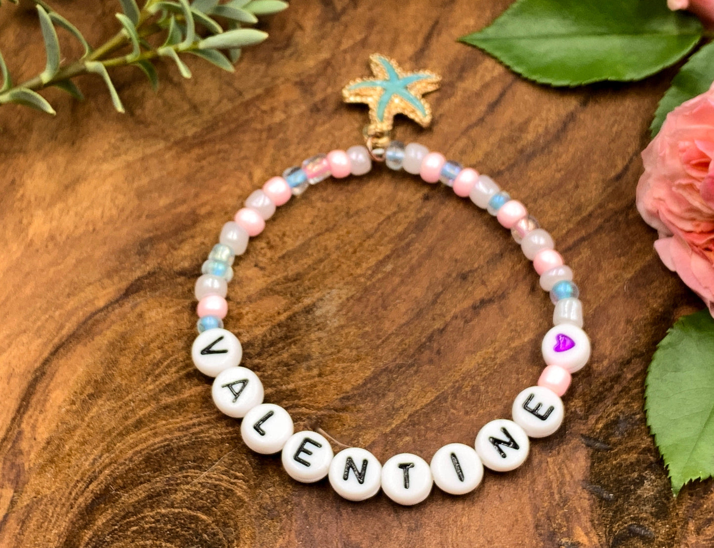 Armband Name Rocailles Glasperlen - Geschenk Kinderarmband für Junge oder Mädchen Namensarmband Lieblingsmensch - viele Farben