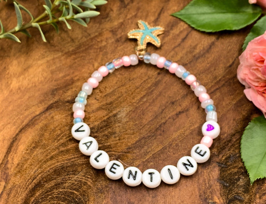 Armband Name Rocailles Glasperlen - Geschenk Kinderarmband für Junge oder Mädchen Namensarmband Lieblingsmensch - viele Farben
