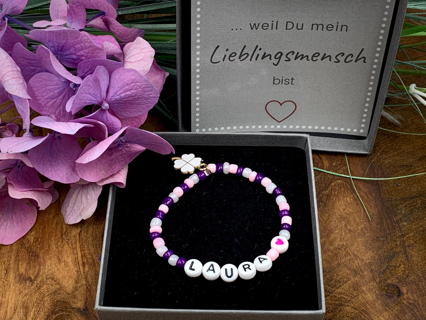 Armband Name Rocailles Glasperlen - Geschenk mit Namen Perlen  Namensarmband Lieblingsmensch Kinderarmband Namensarmband - viele Farben