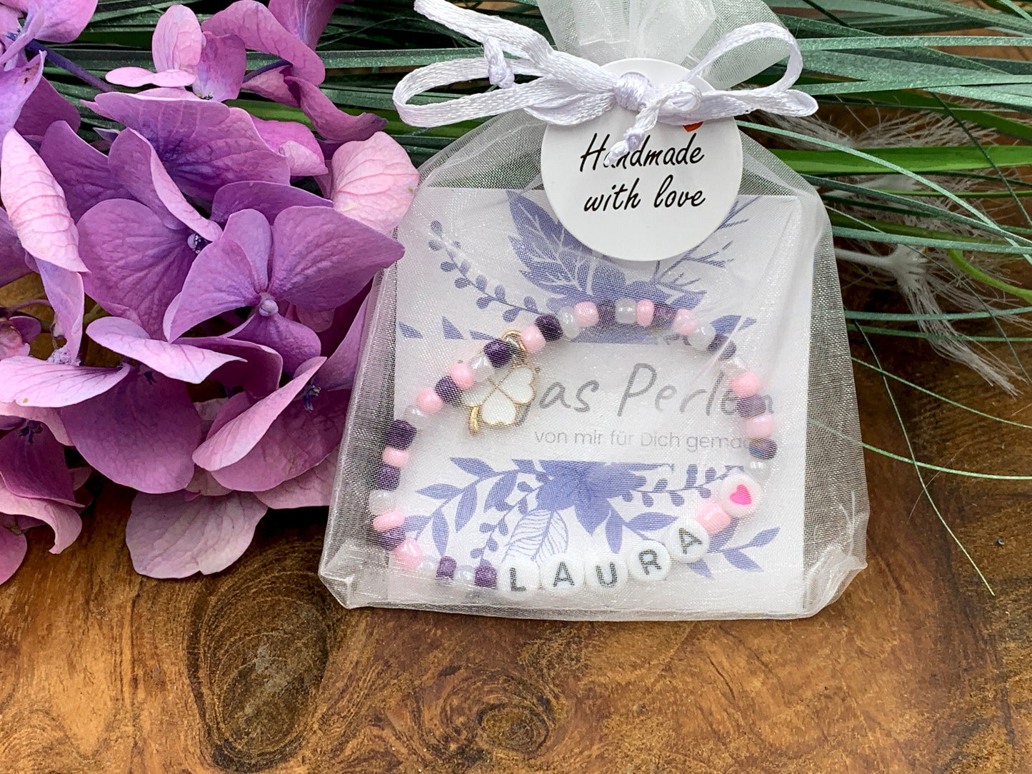 Armband Name Rocailles Glasperlen - Geschenk mit Namen Perlen  Namensarmband Lieblingsmensch Kinderarmband Namensarmband - viele Farben