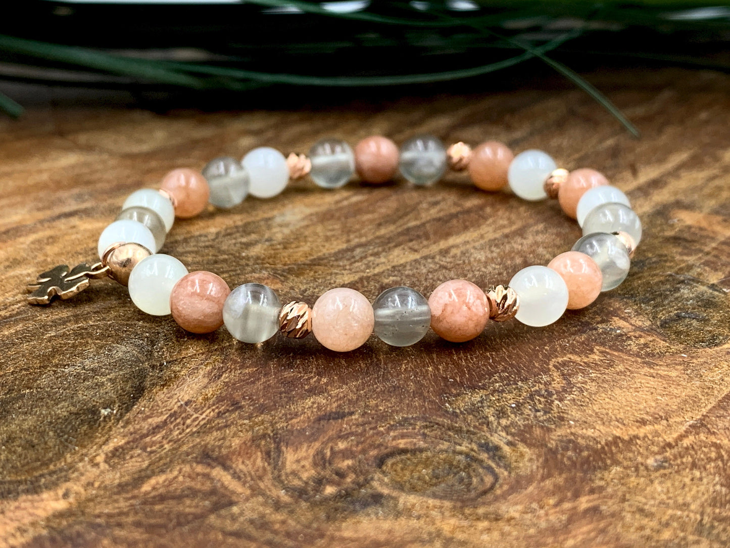 Armband Mondstein verschiedene Varianten Facettenperlen Roségold plated - spirituelles Damenarmband Weiblichkeit Selbstliebe Romantik Liebe