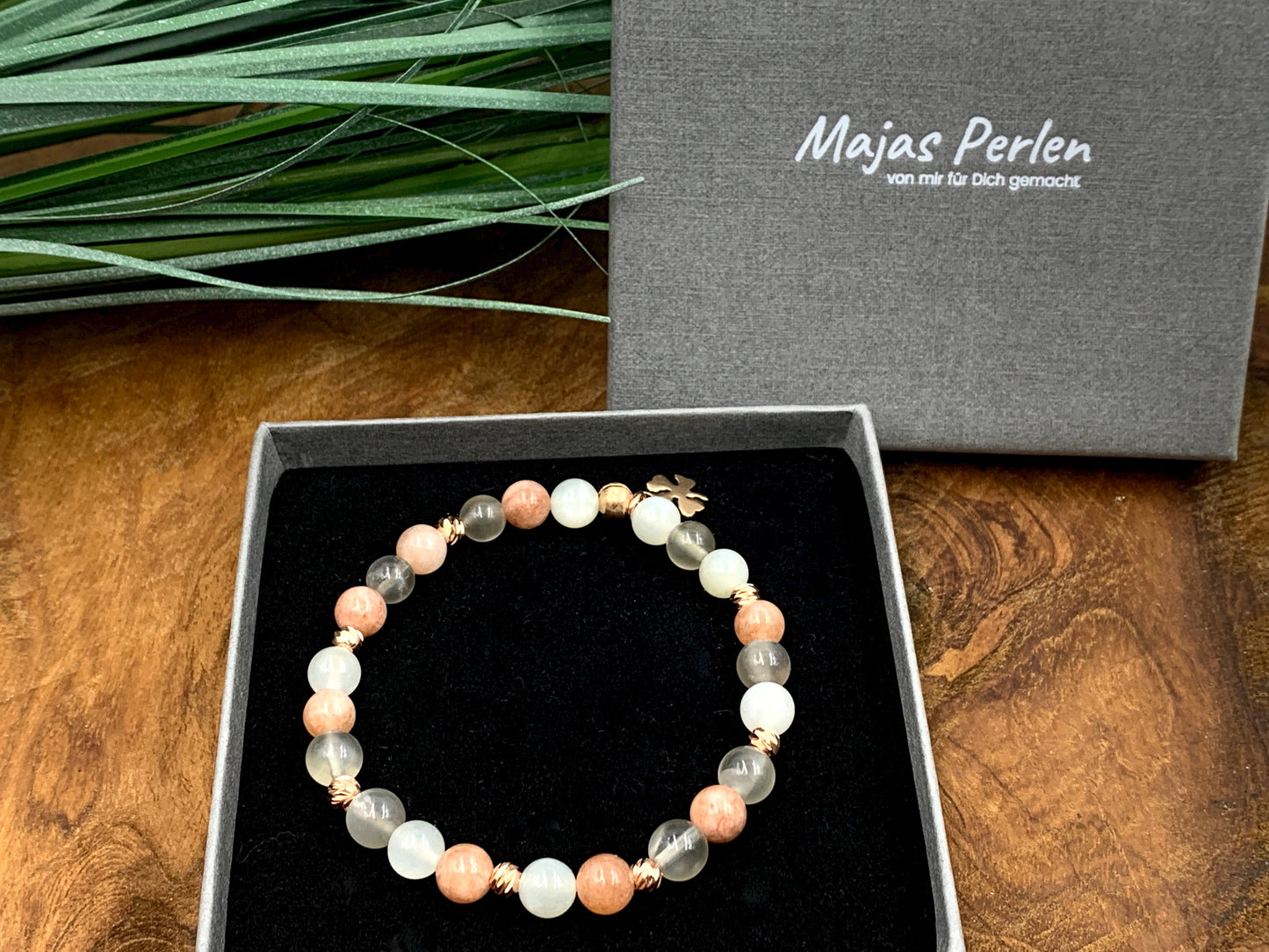 Armband Mondstein verschiedene Varianten Facettenperlen Roségold plated - spirituelles Damenarmband Weiblichkeit Selbstliebe Romantik Liebe