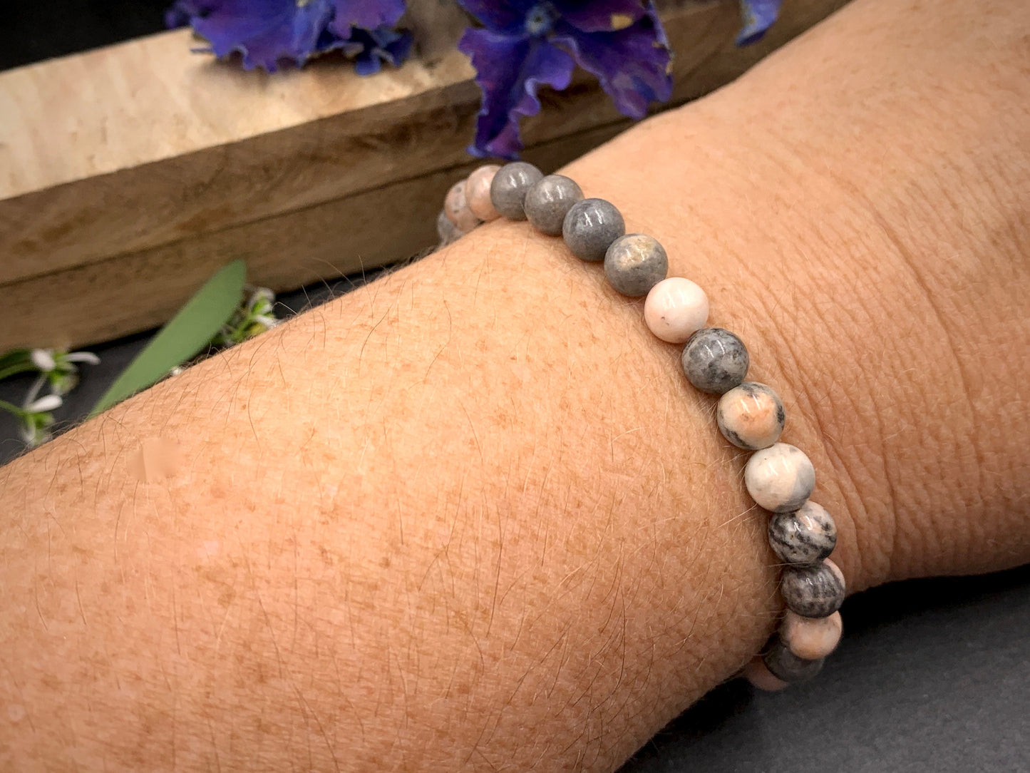 Armband Zebra Jaspis echter Naturstein - Geschenk Liebe Freundschaft Glück Lieblingsmensch - Edelstein wählbar