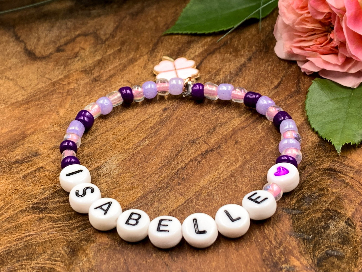 Armband Name Pink Rosa Rocailles Perlen - Geschenk Mädchen Namensarmband Lieblingsmensch Kinderarmband Lieblingsmensch - personalisierbar