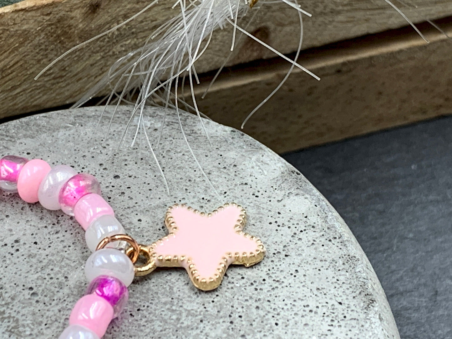 Namensarmband Rocailles Beste Freundin - Rosa Weiß Pink - Mädchenarmband Freundschaft Kinder - Perlenarmband mit Namen - Farben wählbar