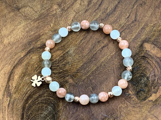 Armband Mondstein verschiedene Varianten Facettenperlen Roségold plated - spirituelles Damenarmband Weiblichkeit Selbstliebe Romantik Liebe