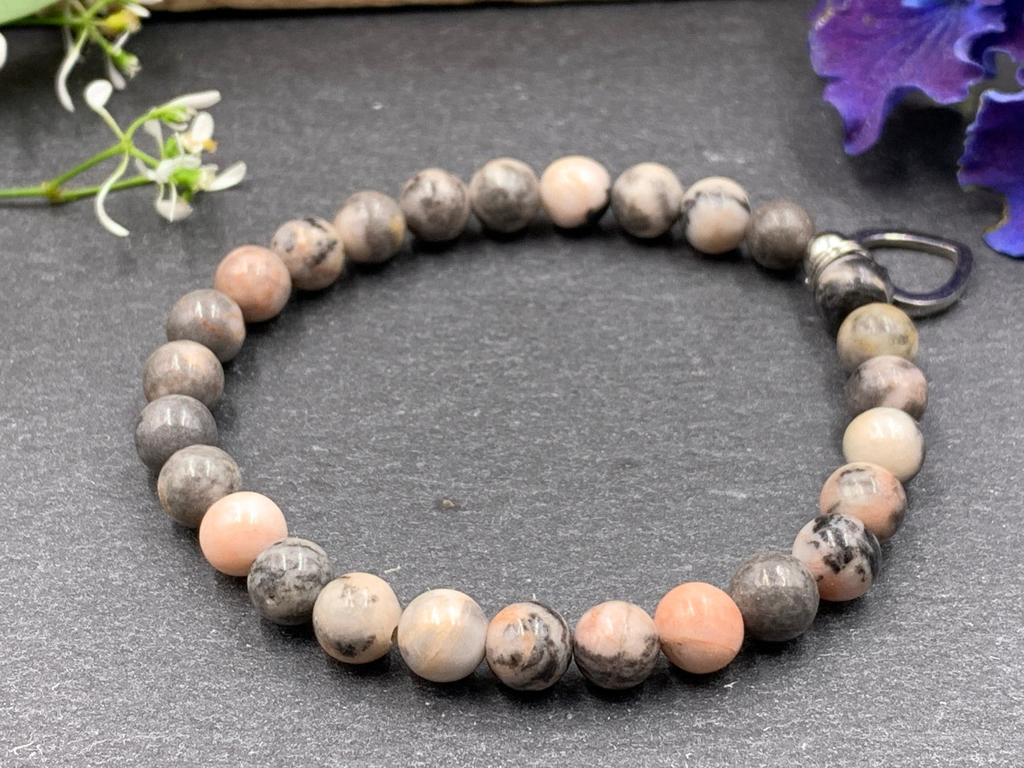 Armband Zebra Jaspis echter Naturstein - Geschenk Liebe Freundschaft Glück Lieblingsmensch - Edelstein wählbar