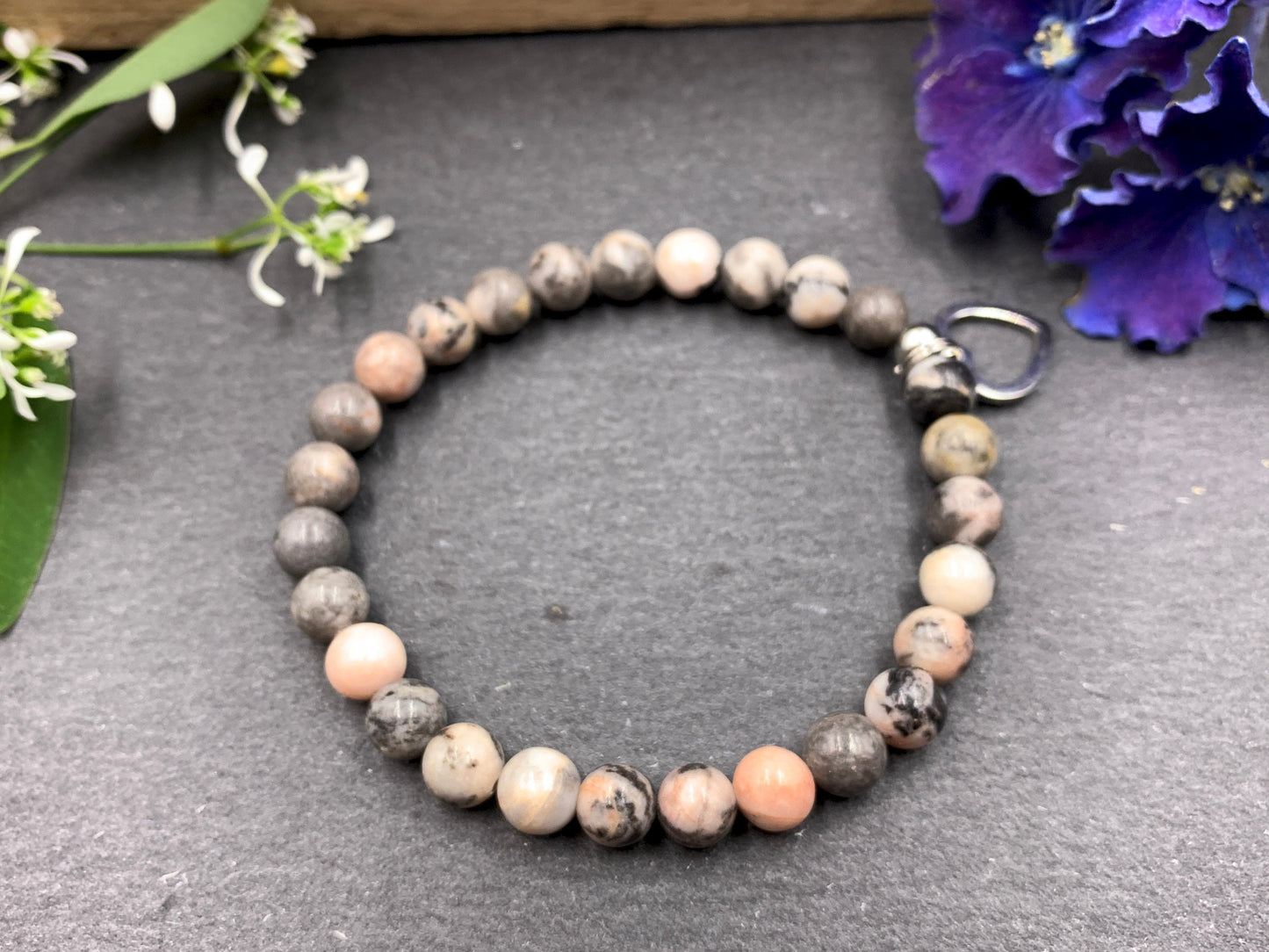 Armband Zebra Jaspis echter Naturstein - Geschenk Liebe Freundschaft Glück Lieblingsmensch - Edelstein wählbar
