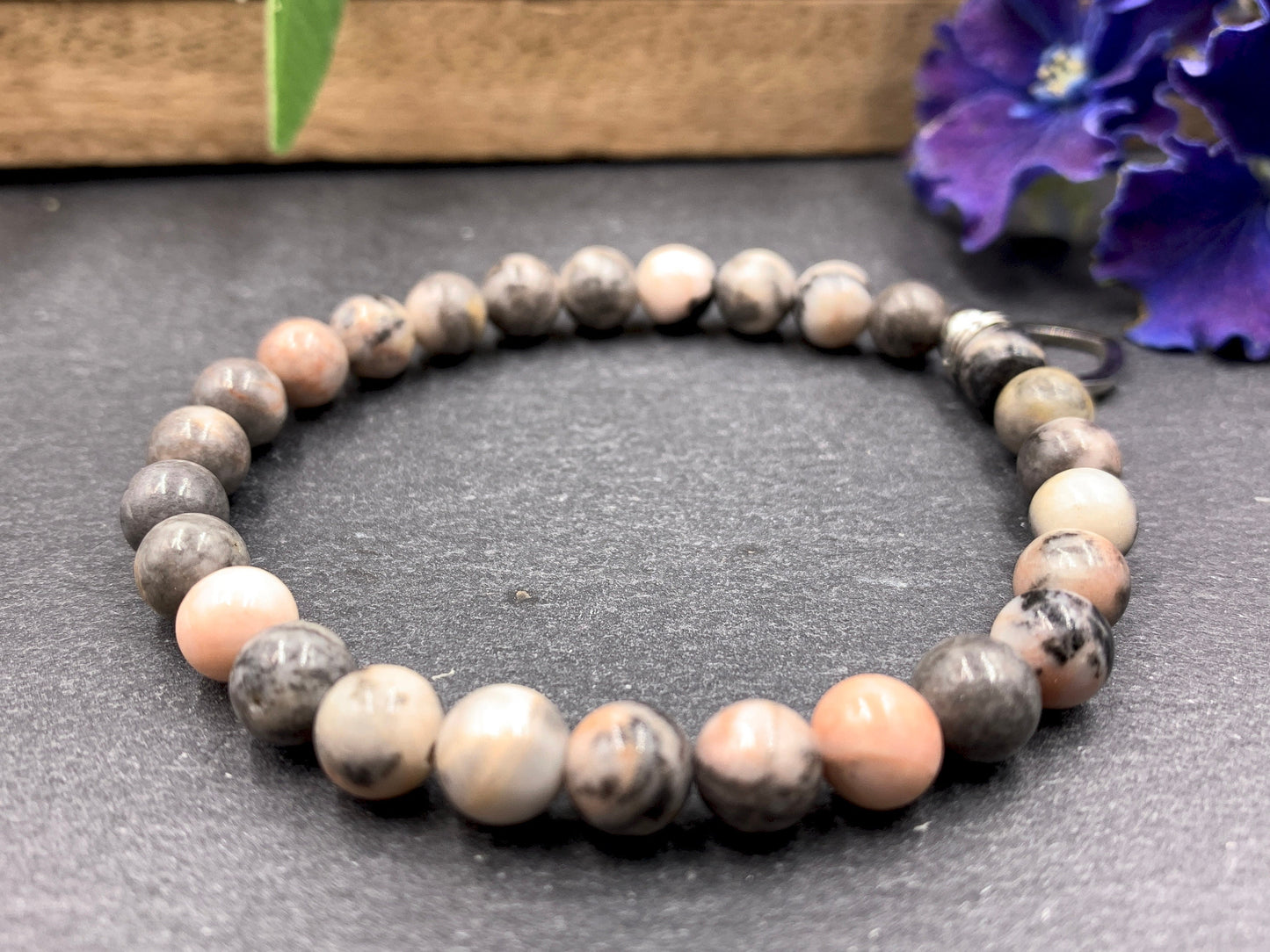 Armband Zebra Jaspis echter Naturstein - Geschenk Liebe Freundschaft Glück Lieblingsmensch - Edelstein wählbar