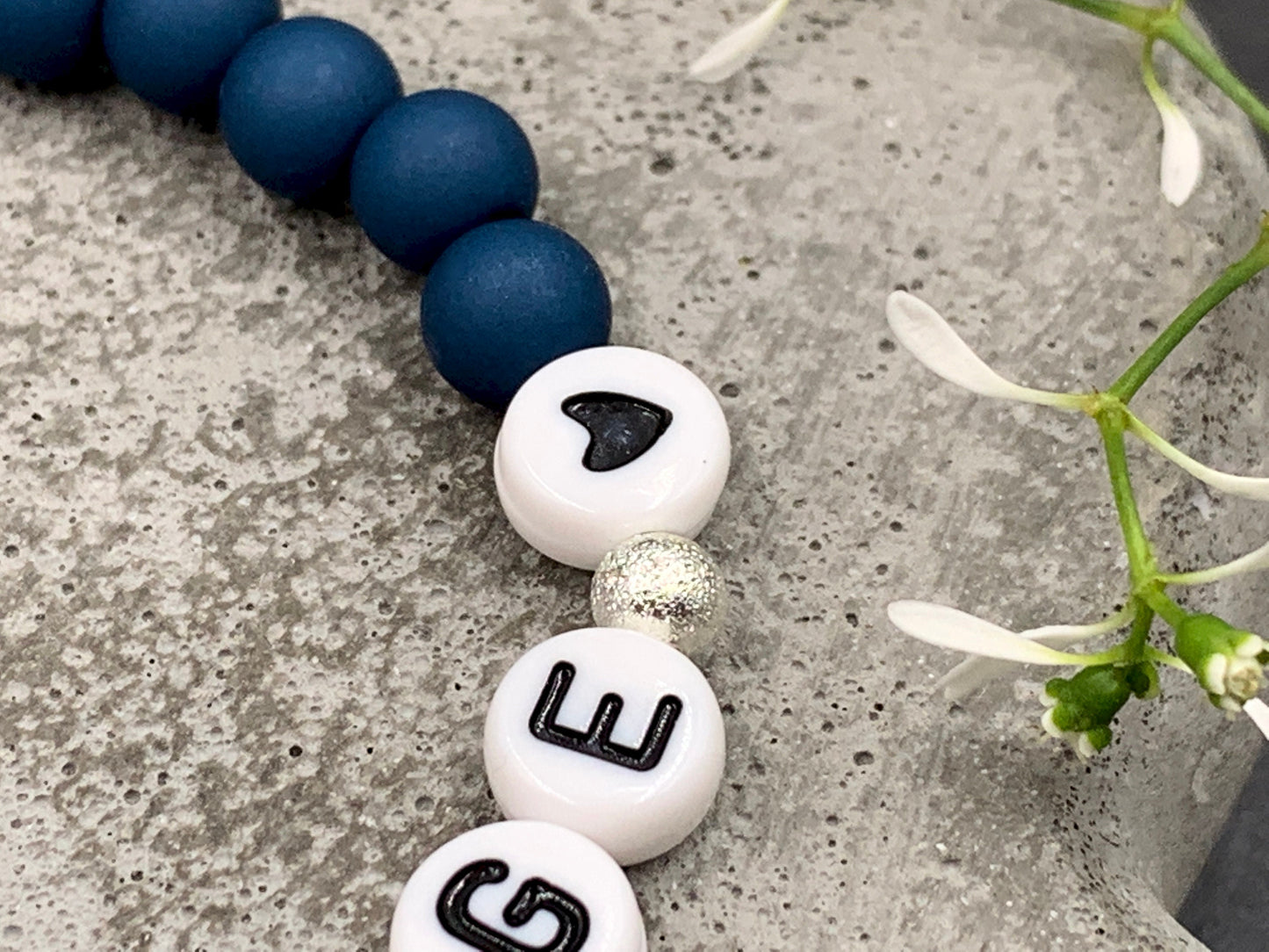 Armband Blumenjunge Acryl Petrol - Geschenk Blumenkind Blumenmädchen Ringjunge Andenken Team Braut Hochzeit - viele Farben