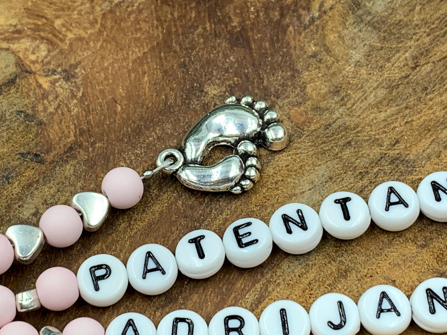 Schlüsselanhänger Patentante Rosa - Geschenk Frage Patenschaft Taufgeschenk - Viele Farben - Edelsteine möglich - personalisierbar
