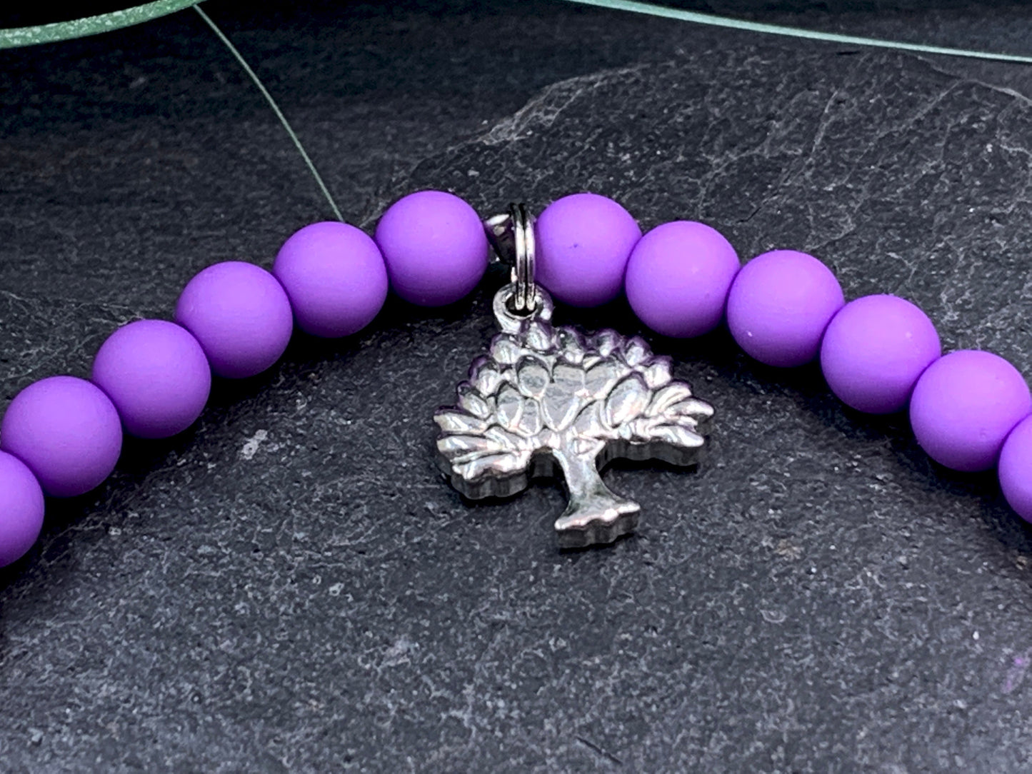 Perlenarmband Patentante Violett Acryl - Geschenk Patin Taufe Patenschaft Taufgeschenk Erinnerung Patenschaft - personalisierbar
