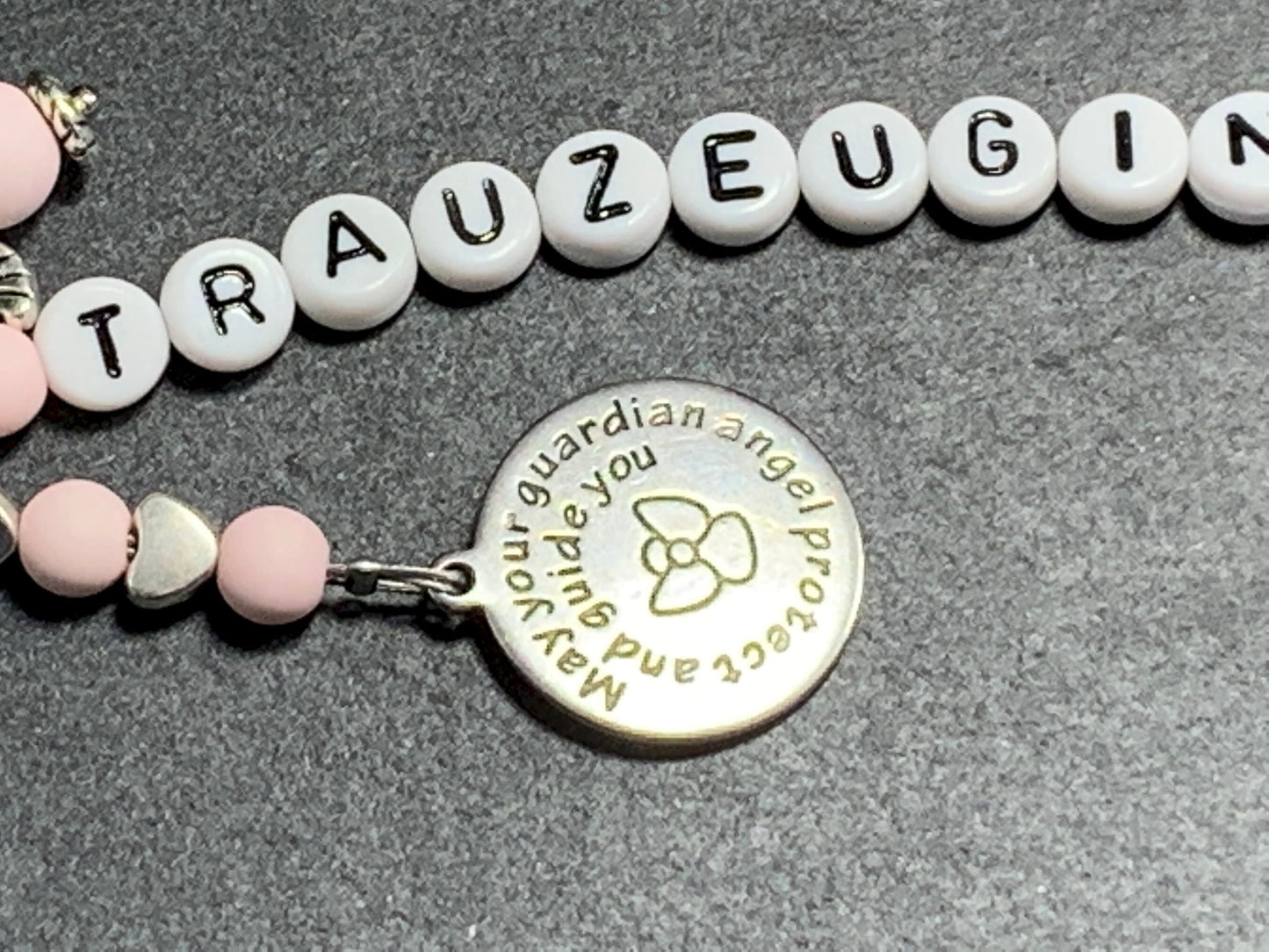 Schlüsselanhänger Trauzeugin Rosa Acryl - Geschenk Frage Trauzeugin Brautjungfer Team Braut JGA - viele eben - Edelsteine möglich