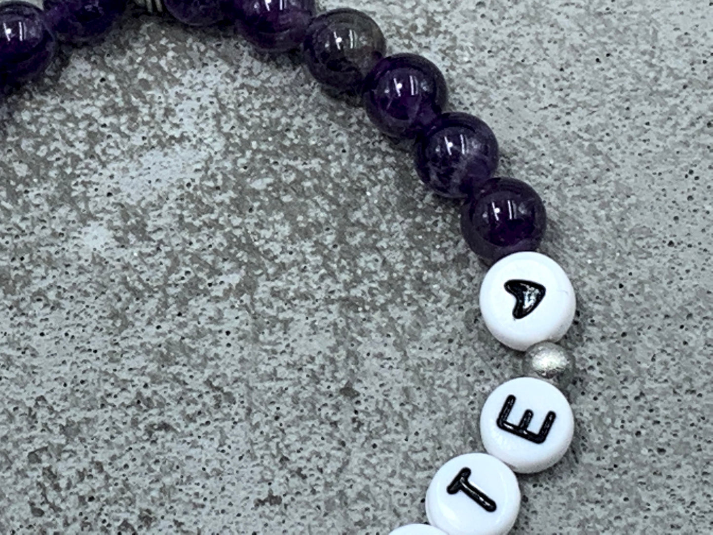 Armband Patentante Amethyst - Geschenk für Patin Patenschaft Andenken an Taufe Taufgeschenk - viele Edelsteine - personalisierbar