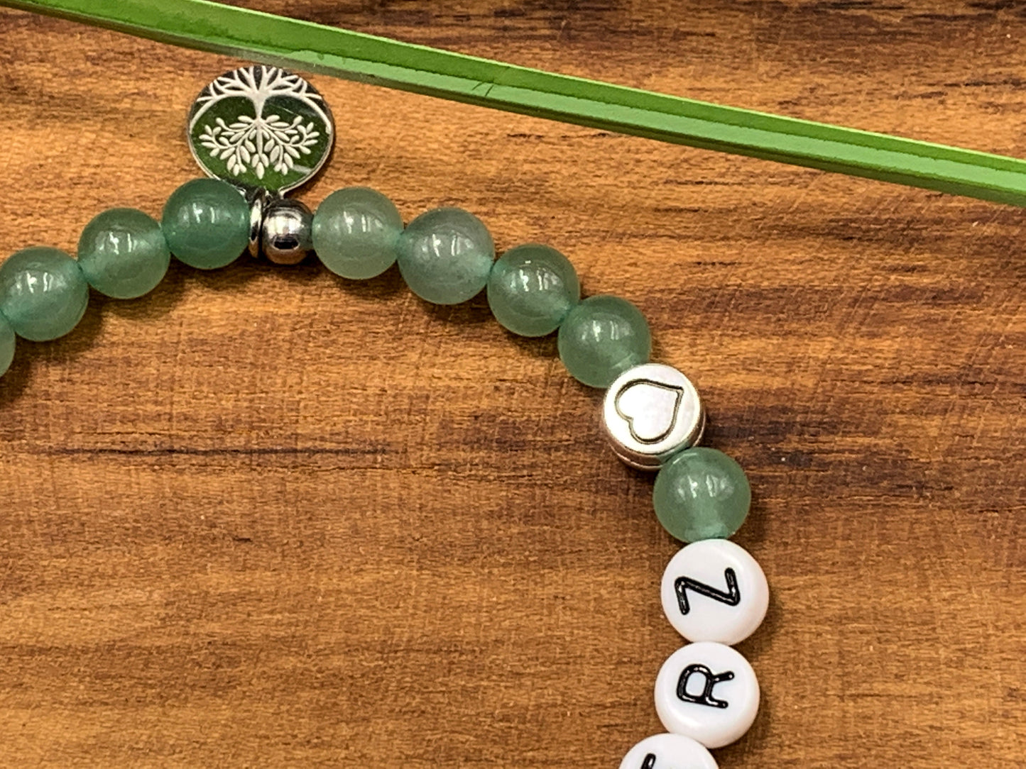 Armband Schwesterherz Aventurin mit DQ Herz - Geschenk Geschwisterkind Bruderherz Seelenschwester -  diverse Edelsteine - personalisierbar