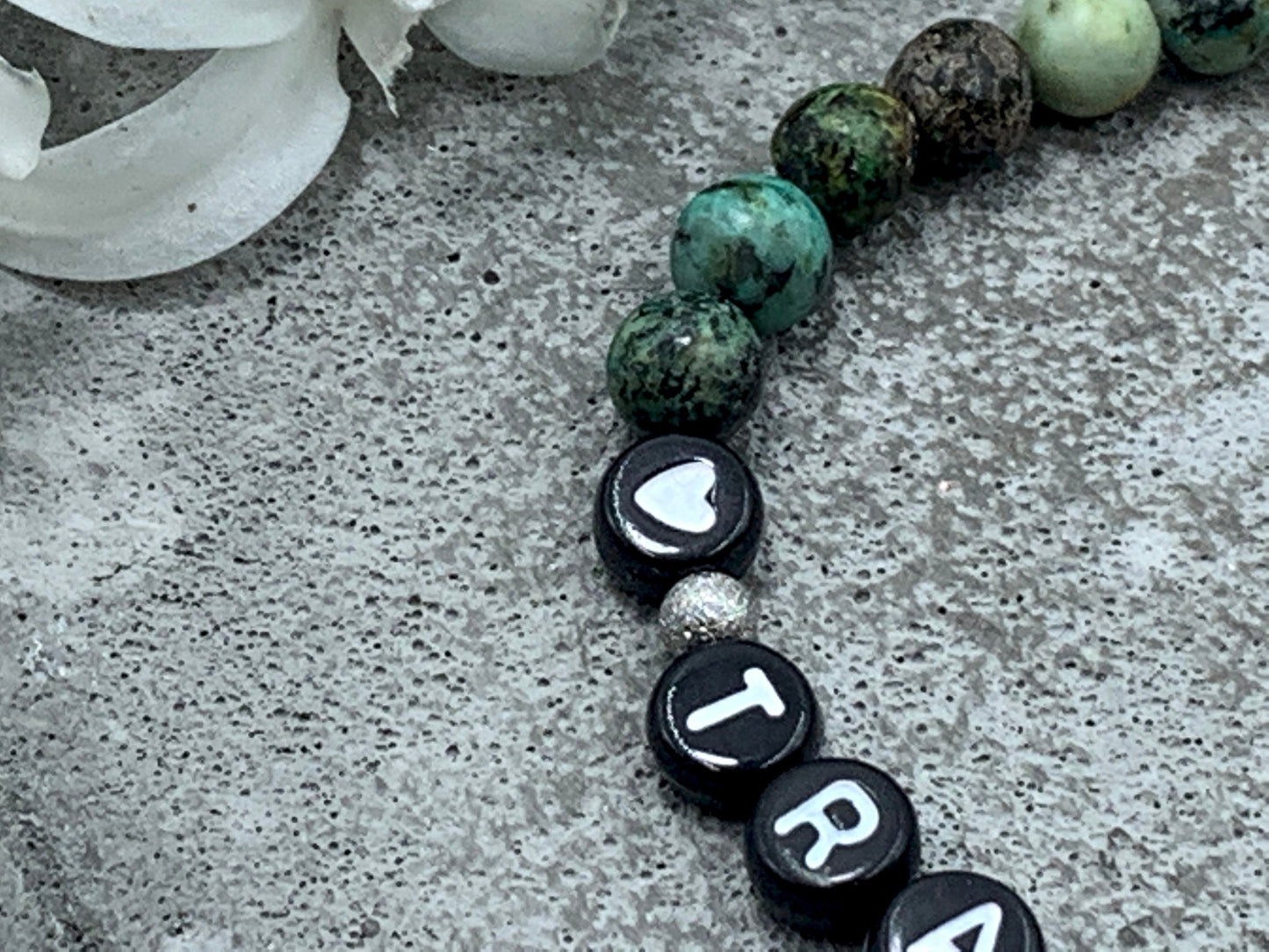 Armband Trauzeugin Afrikanischer Türkis echte Natursteine - Geschenk Brautjungfer Braut JGA Hochzeit - viele Edelsteine personalisierbar