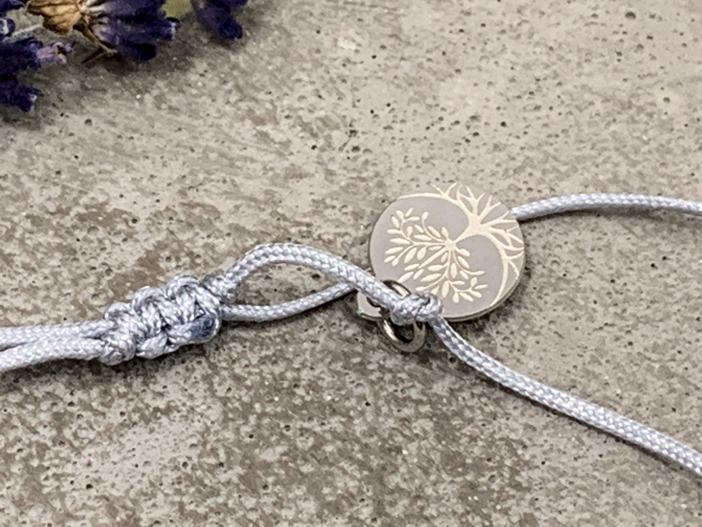 Armband Makramee Brautmama Silbergrau Perlen Edelstahl - Größe einstellbar - Geschenk Bräutigammutter JGA heiraten Trauzeugin - viele Farben