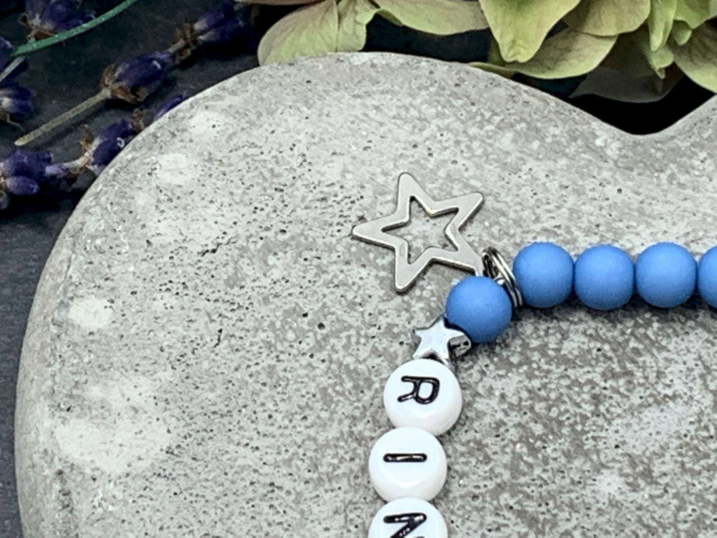 Armband Ringträger Blau Acryl 6 mm - Geschenk Ringkind Ringmädchen Kerzenkind Kerzenjunge - viele Farben - personalisierbar