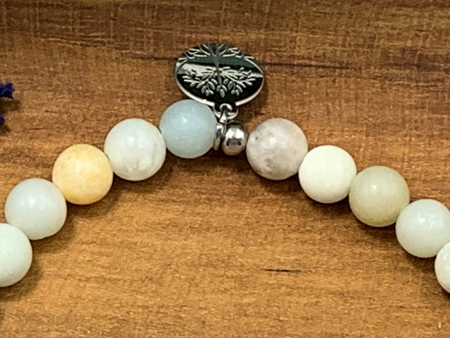 Armband Namen der Kinder Amazonit Herz platiniert -  Namensarmband Geschenk zur Geburt oder Taufe -  personalisierbar diverse Edelsteine Edelstein nach Wahl - Handmade personalisierbar