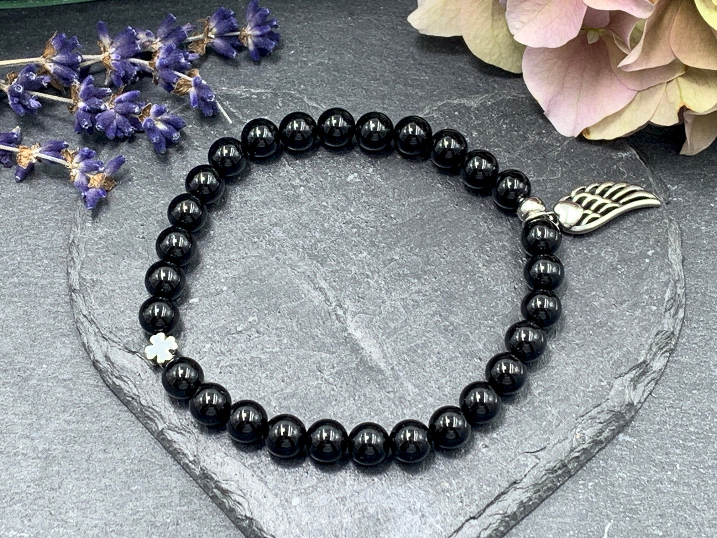 Armband Turmalin echt - Glückskleeperle echt Platiniert - Geburtsstein Oktober Schutztstein Perlenarmband - Geschenk Glück Kraft spirituell