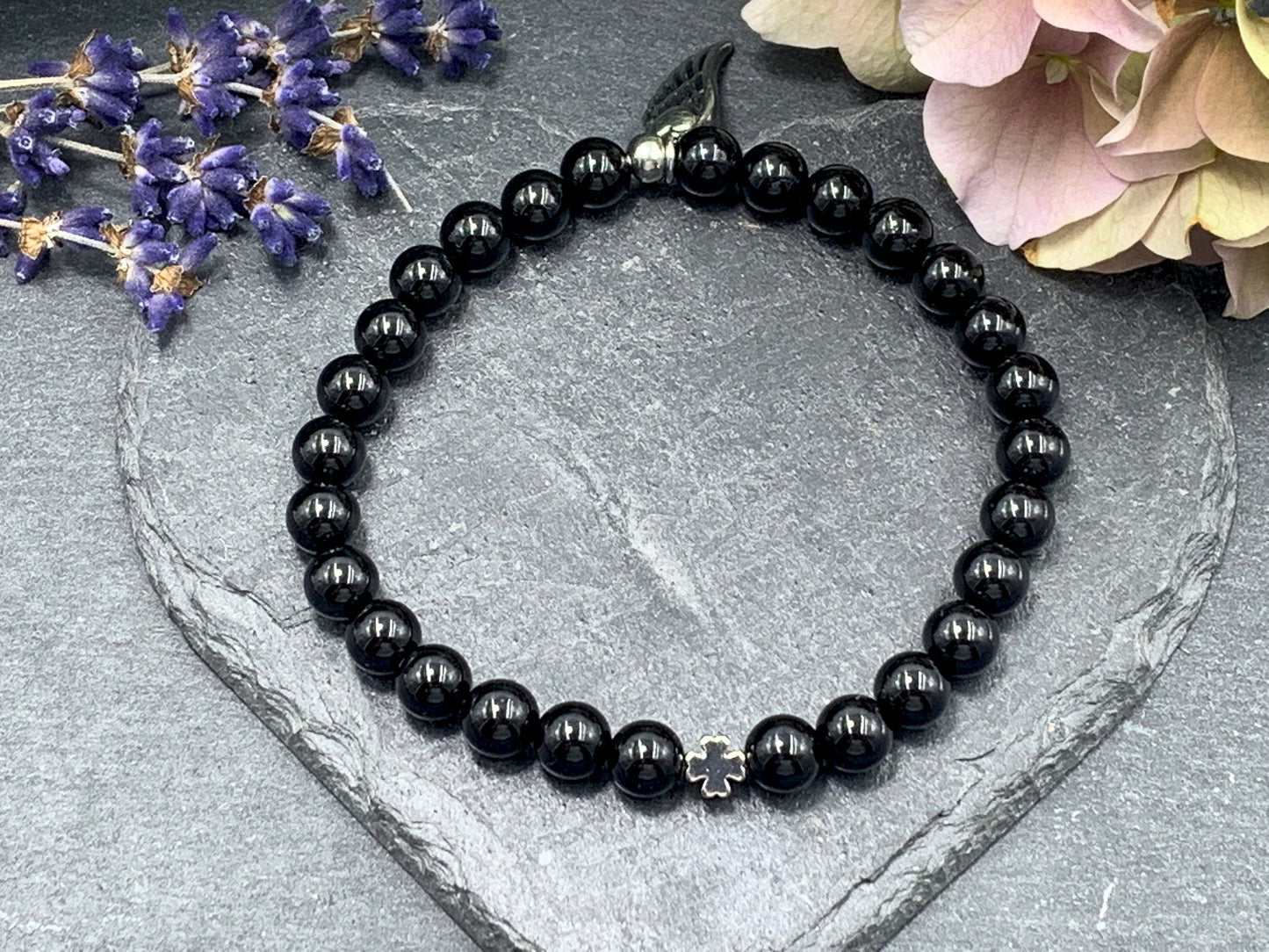 Armband Turmalin echt - Glückskleeperle echt Platiniert - Geburtsstein Oktober Schutztstein Perlenarmband - Geschenk Glück Kraft spirituell