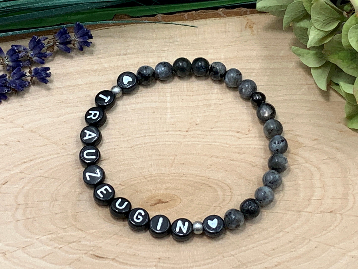 Armband Trauzeugin Labradorit Edelstahl echte Natursteine - Geschenk Brautjungfer Team Braut heiraten - viele Edelsteine personalisierbar