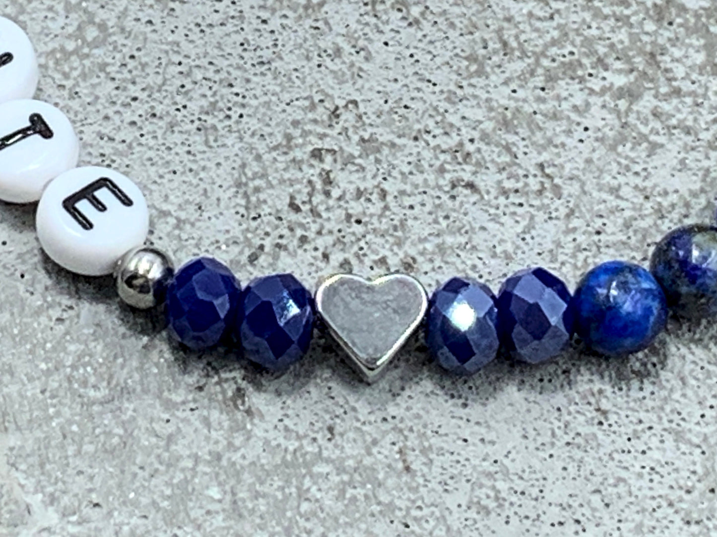 Armband Patentante Lapislazuli Herz platiniert - Perlenarmband Taufe Geschenk Frage Patenschaft Andenken Taufgeschenk - viele Edelsteine
