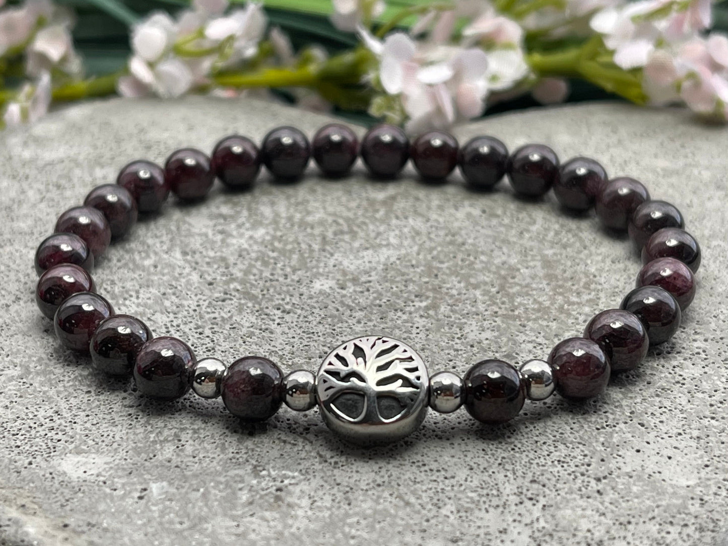 Armband schwarzer Achat Onyx Lebensbaum Edelstahl Silber oder Gold- Perlenarmband für Selbstschutz Realität - Spiritueller Schmuck