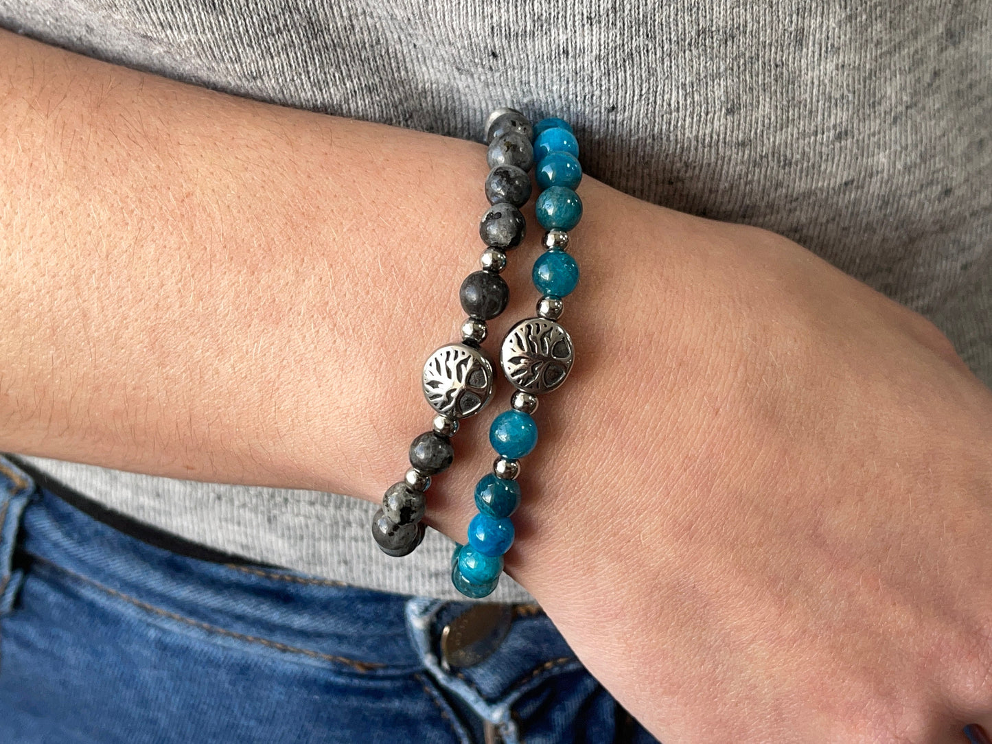 Armband schwarzer Achat Onyx Lebensbaum Edelstahl Silber oder Gold- Perlenarmband für Selbstschutz Realität - Spiritueller Schmuck
