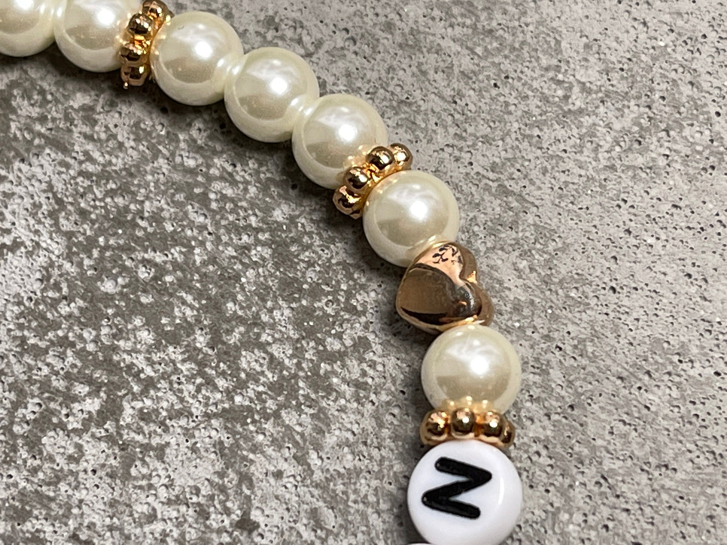 Perlenarmband Trauzeugin gewachste Glasperlen Perlmuttimitat Rosègold - Geschenk Brautmama Brautjungfer Erinnerungsarmband Hochzeit