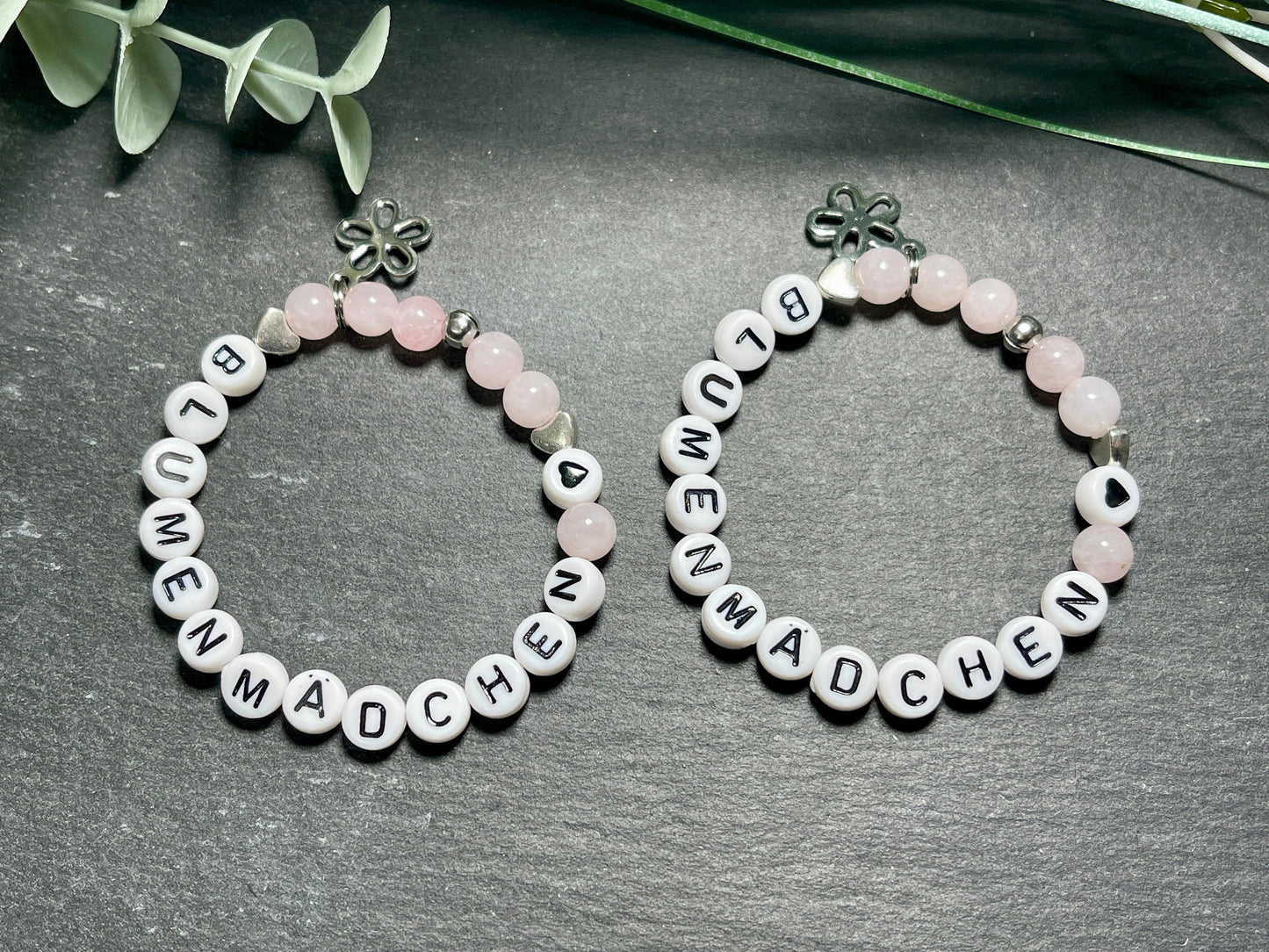 Armband Blumenmädchen Rosenquarz 6 mm - Geschenk Blumenmädchen Blumenjunge Erinnerungsarmband - Kinder und Hochzeit- Edelstein nach Wunsch
