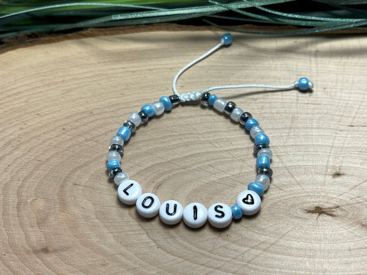 Armband mit Namen Makramee einstellbar - Geschenk Mädchen Geburtstag Namensarmband Kinderarmband - Wunschfarbe - Größe XXS bis XL