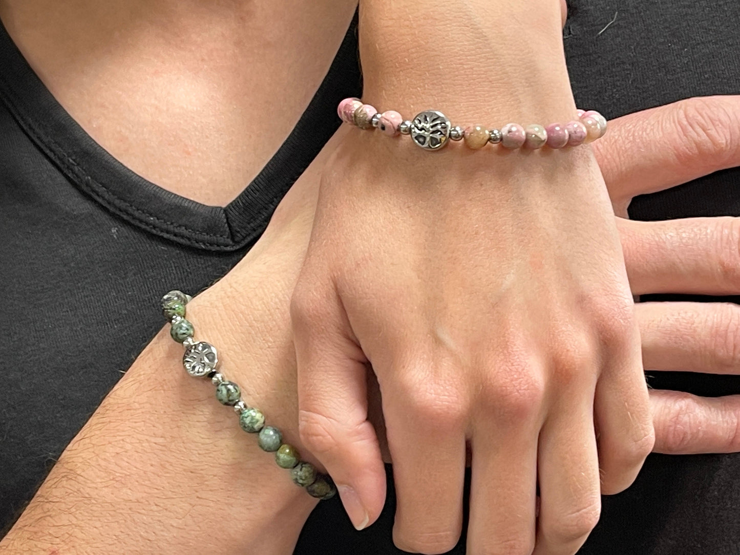 Armband Afrikanischer Türkis Lebensbaum Edelstahl Silber oder Gold - Perlenarmband für Selbstsicherheit Erfolg - Spiritueller Schmuck