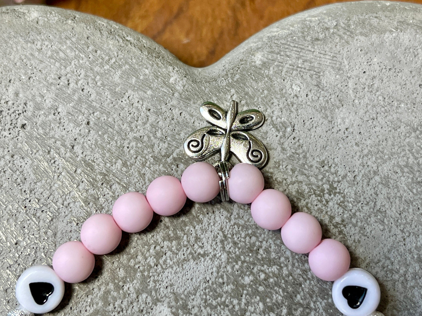 Armband Blumenkind Rosa - Perlen Acryl 6 mm - Geschenk Blumenmädchen Blumenjunge - Kinder und Hochzeit- Wunschfarbe - personalisierbar