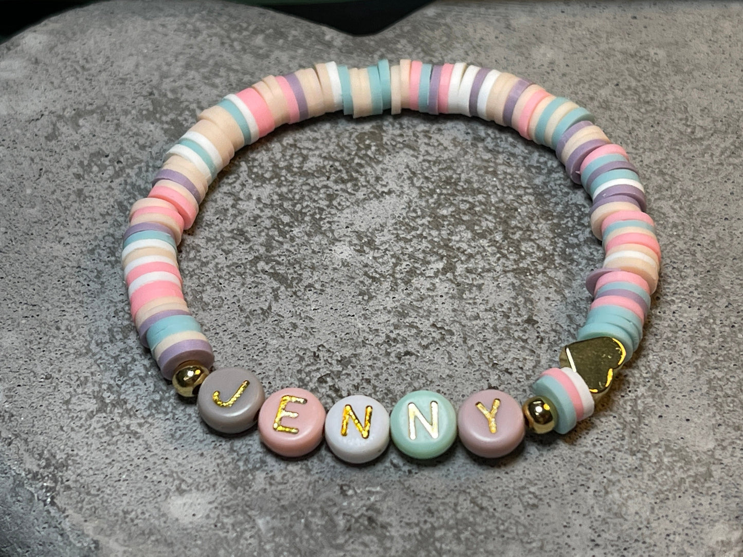 Namensarmband Katsuki Pastellmix gold- Größe 12 cm bis 20 cm- viele Farben- Geschenk für Mädchen Junge Kind Kinderarmband Freundschaft