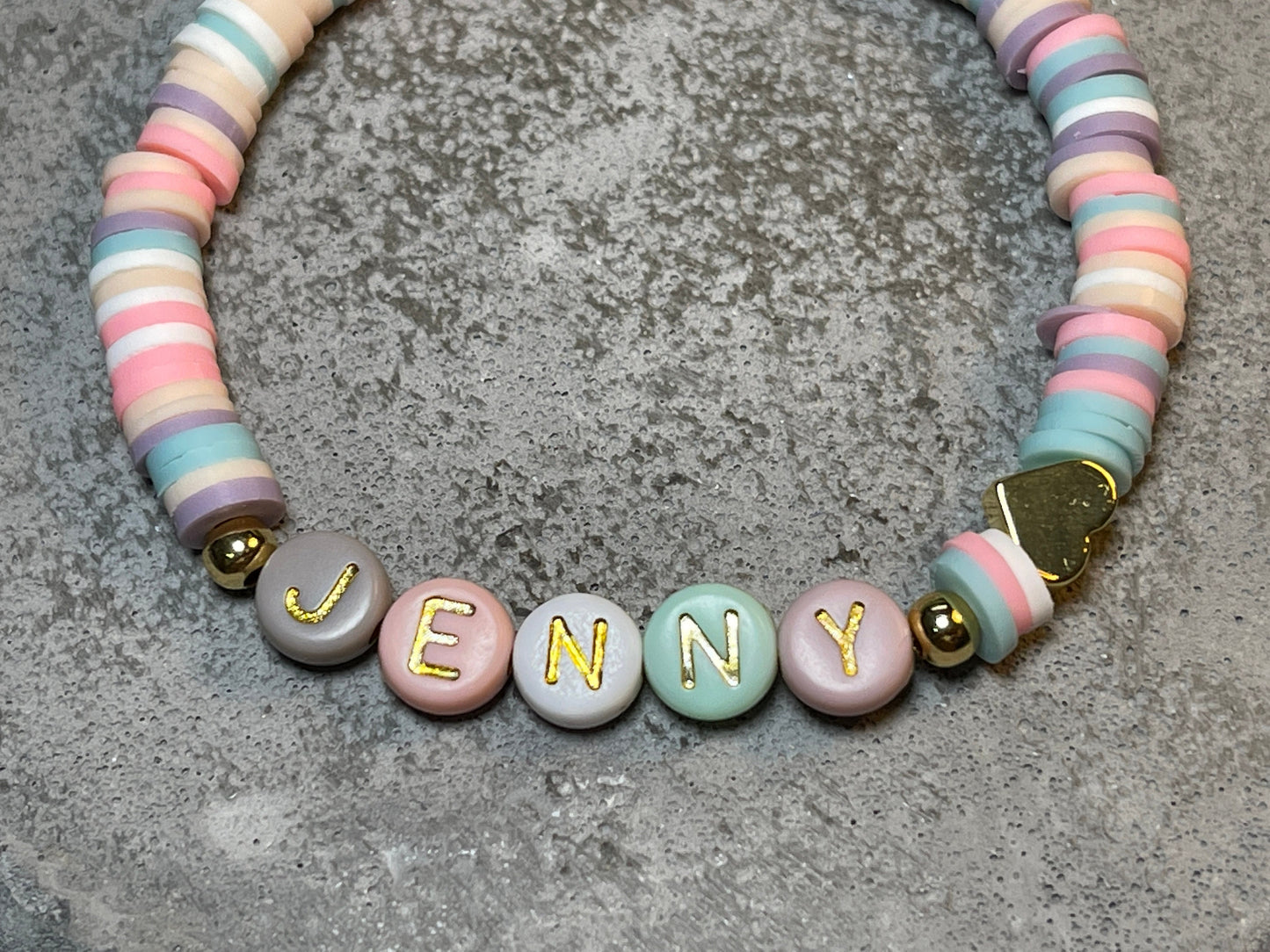 Namensarmband Katsuki Pastellmix gold- Größe 12 cm bis 20 cm- viele Farben- Geschenk für Mädchen Junge Kind Kinderarmband Freundschaft