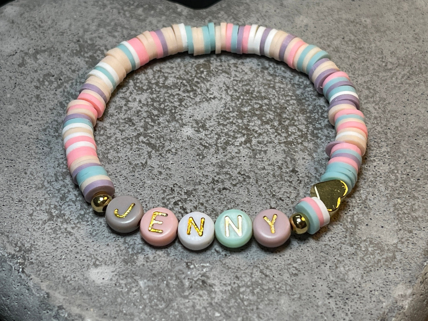 Namensarmband Katsuki Pastellmix gold- Größe 12 cm bis 20 cm- viele Farben- Geschenk für Mädchen Junge Kind Kinderarmband Freundschaft