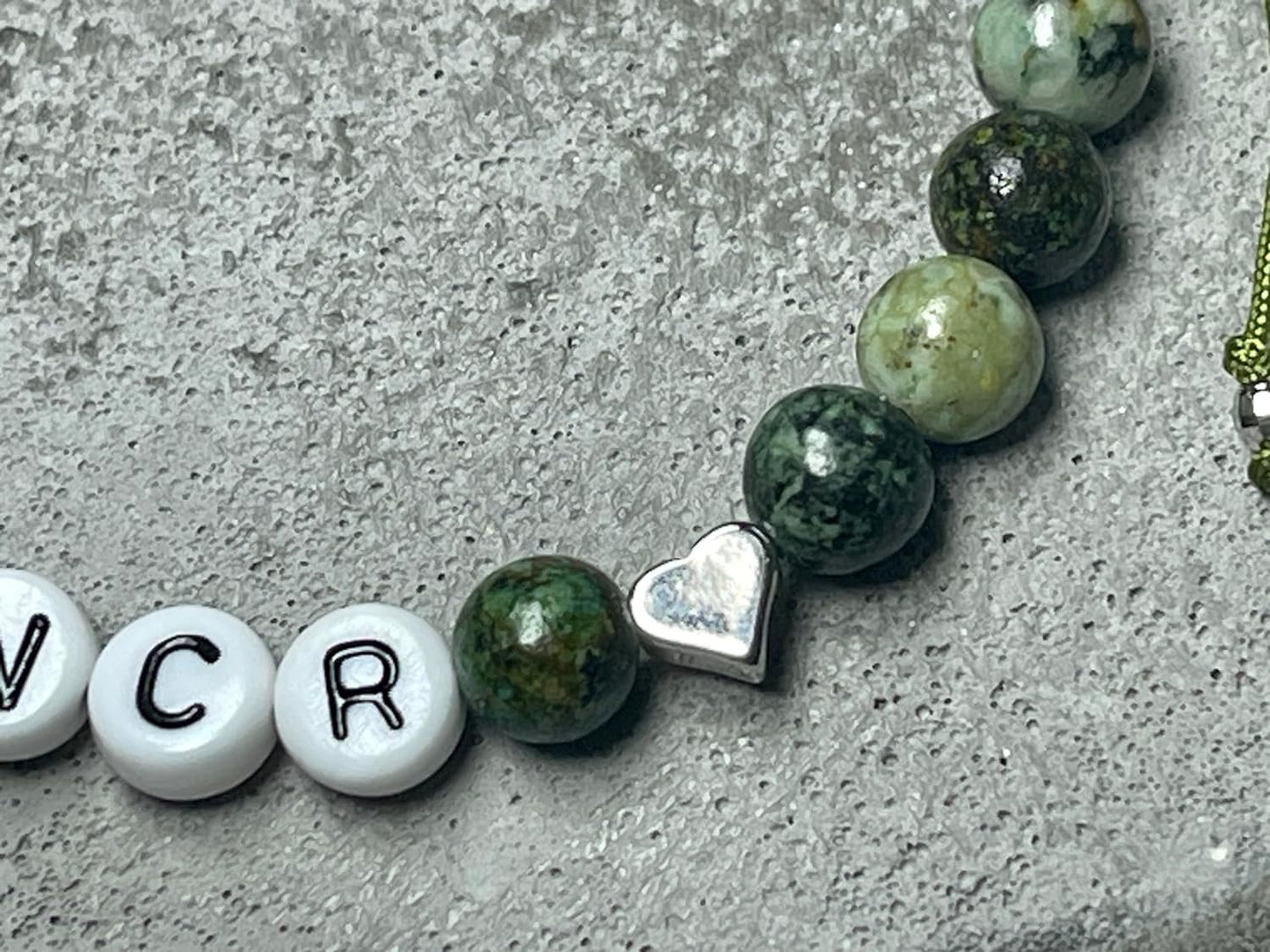 Armband Fuck Cancer Afrikanischer Türkis Makramee - Perlenarmband Armband Aufmunterung Genesung Brustkrebs Wunschedelstein