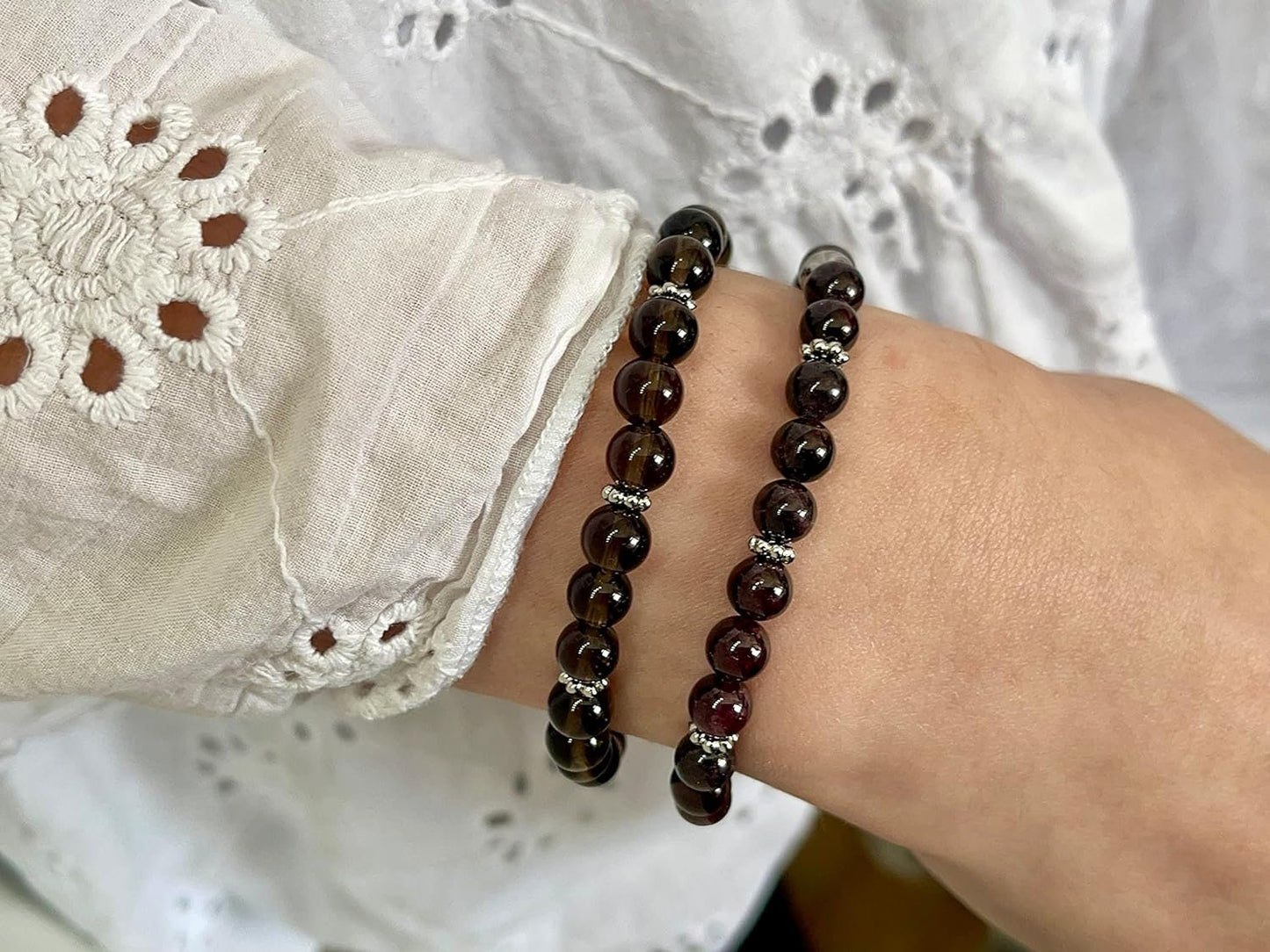 Wassermelonen Turmalin Armband Perlen echt 6mm Daisyperlen echt Platiniert oder Vergoldet - Handmade Perlenarmband Liebe Freude Verständnis