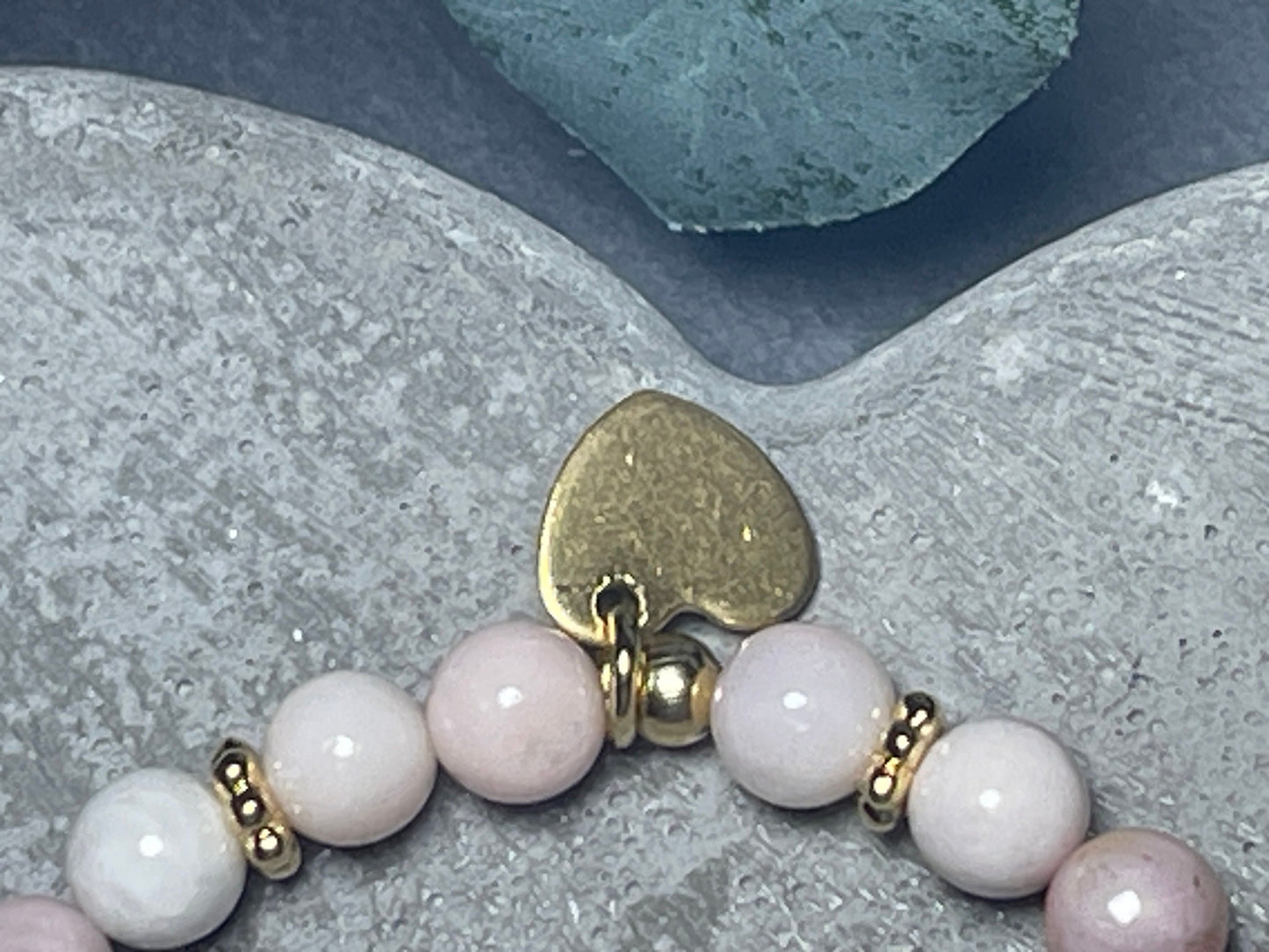 Armband mit Namen Rosa Opal - Kindernamen - Herz echt Vergoldet - Geschenk für Mama Lieblingsmensch Beste Freundin - pesonalisierbar