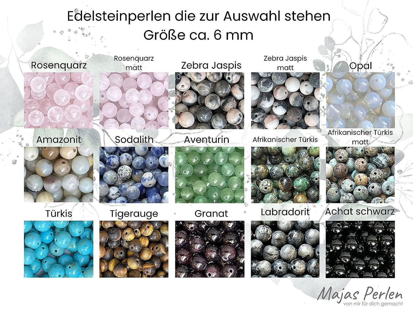 Armband Godi Rosenquarz Herz Platiniert - Geschenk für Patin Patenschaft Taufgeschenk Andenken an Taufe - viele Edelsteine personalisierbar