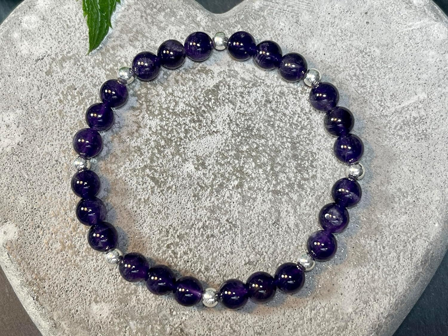 Amethyst Armband Perlen echt 6mm mit Edelstahlperlen 4mm Silber Gold Roségold spirituelles Perlenarmband Wahre Liebe Inspiration Energie
